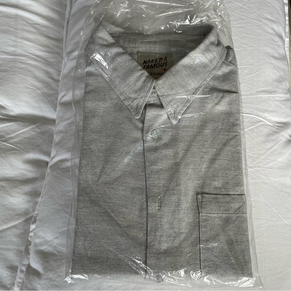 Naked & Famous Collared Shirt (XL) Gray - Picture 9 of 9